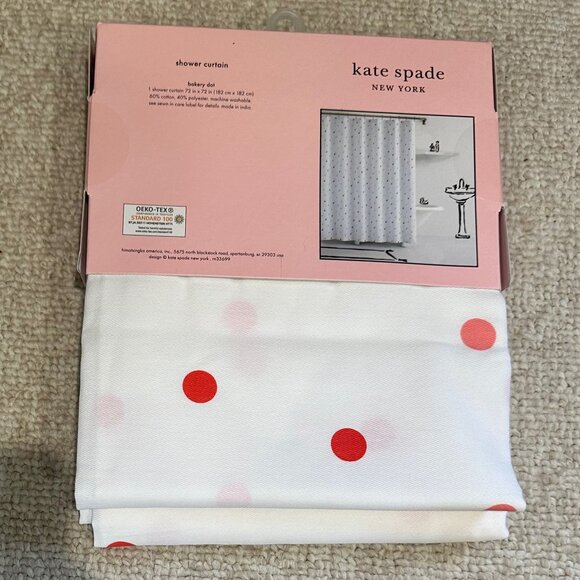 Kate Spade New York Shower Curtain | in Bakery Dot Pattern - Picture 3 of 4